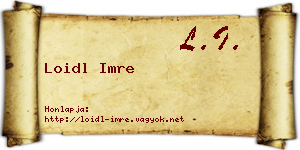 Loidl Imre névjegykártya